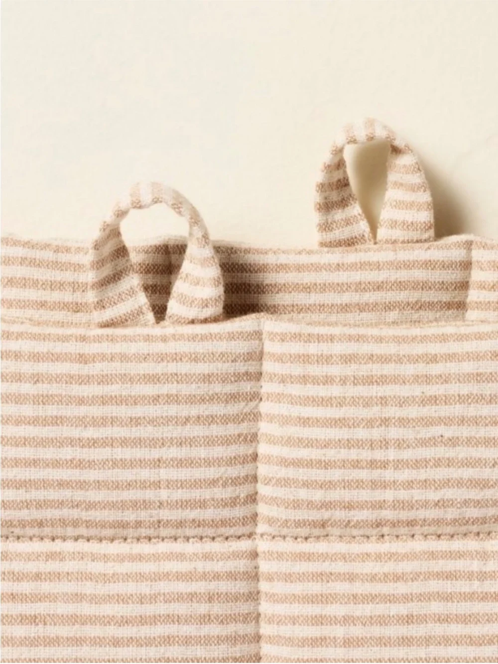 2pc Striped Potholder Set Natural Stripe - Hearth & Hand Magnolia NEW w/ TAGS